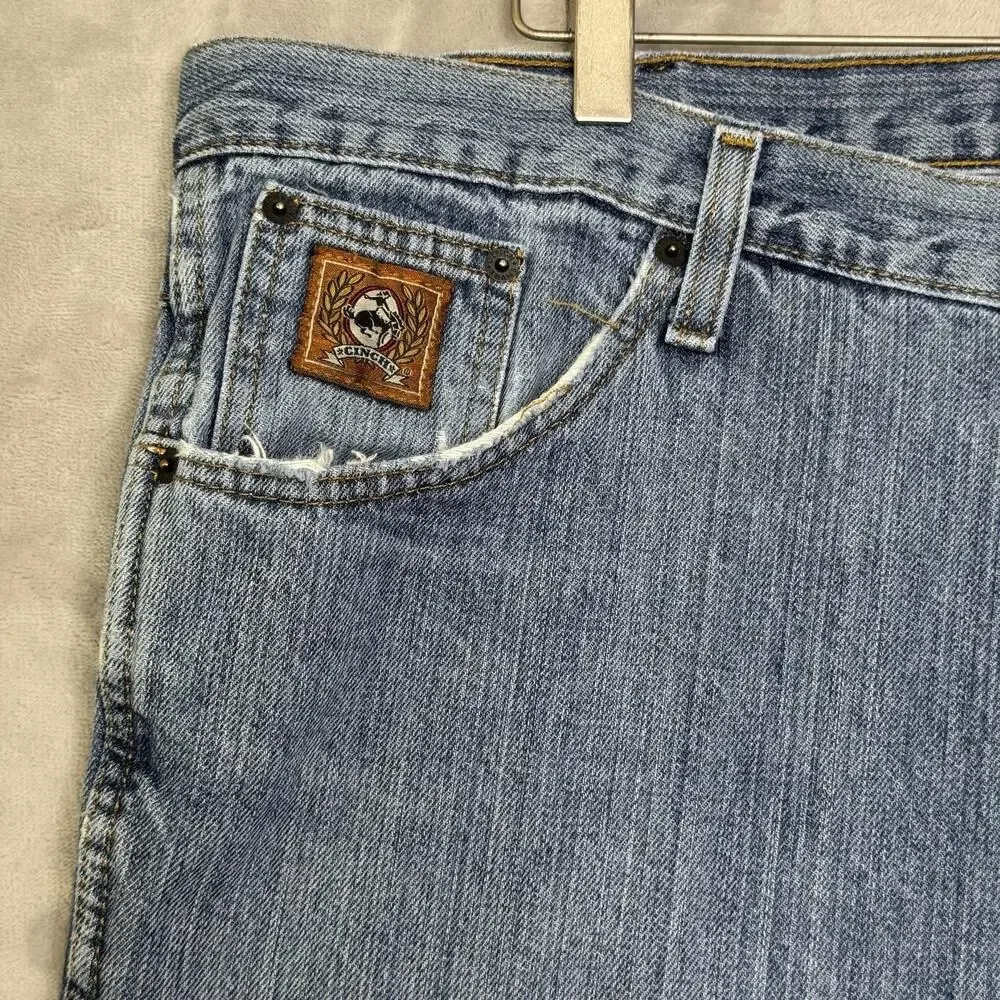 Cinch Jeans Mens 42x32 Blue Denim Relaxed Fit Western Cowboy Pants Work Chore